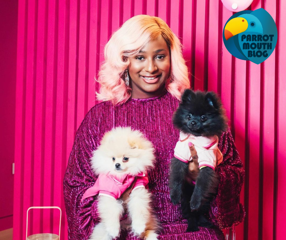 Dj Cuppy and her dogs